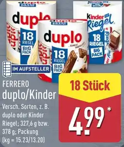 Aldi Nord FERRERO duplo/Kinder Angebot