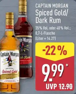 Aldi Nord CAPTAIN MORGAN Spiced Gold/ Dark Rum Angebot