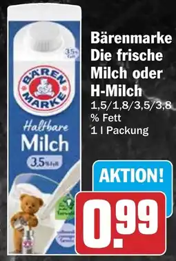 HIT Bärenmarke Die frische Milch oder H-Milch Angebot