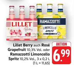 Edeka Lillet Berry / Rosé Grapefruit / Ramazzotti Limoncello Spritz Angebot