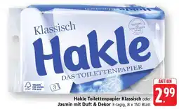 Edeka Hakle Toilettenpapier Klassisch oder Jasmin mit Duft & Dekor Angebot