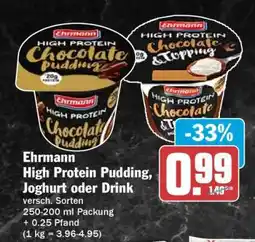 HIT Ehrmann High Protein Pudding, Joghurt oder Drink Angebot