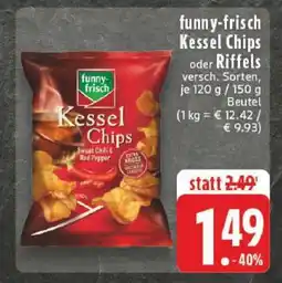 Edeka funny-frisch Kessel Chips oder Riffels Angebot