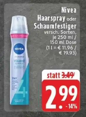 Edeka NIVEA Haarspray oder Schaumfestiger Angebot