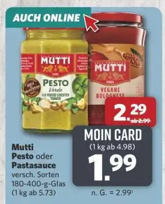 Combi Mutti Pesto oder Pastasauce Angebot
