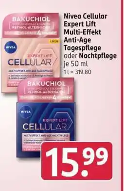 Rossmann Nivea Cellular Expert Lift Multi-Effekt Anti-Age Tagespflege oder Nachtpflege Angebot