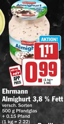 HIT Ehrmann Almighurt 3,8 % Fett Angebot