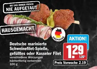 HIT Deutsche marinierte Schweinefilet-Spieße, gefülltes oder Kasseler Filet Angebot