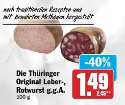 HIT Die Thüringer Original Leber-, Rotwurst g.g.A. Angebot