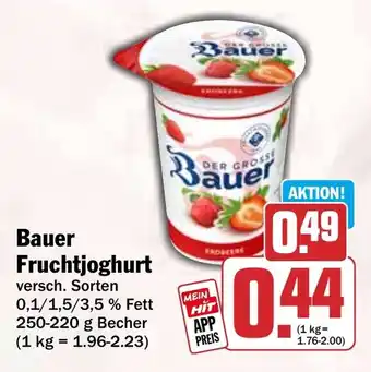 HIT Bauer Fruchtjoghurt Angebot