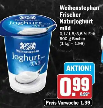 HIT Weihenstephan Frischer Naturjoghurt mild Angebot