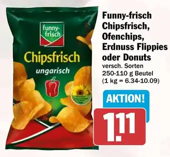 HIT Funny-frisch Chipsfrisch, Ofenchips, Erdnuss Flippies oder Donuts Angebot