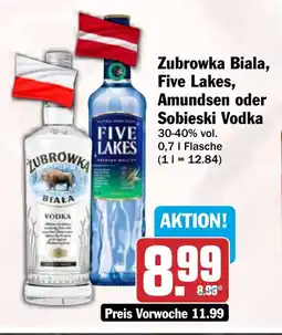 HIT Zubrowka Biala, Five Lakes, Amundsen oder Sobieski Vodka Angebot