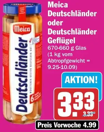 HIT Meica Deutschländer oder Deutschländer Geflügel Angebot