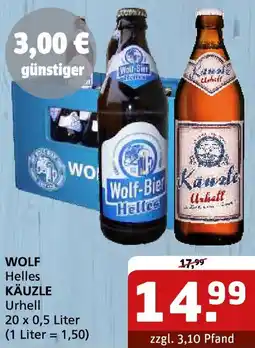 Getränke Quelle WOLF Helles KAUZLE Urhell Angebot