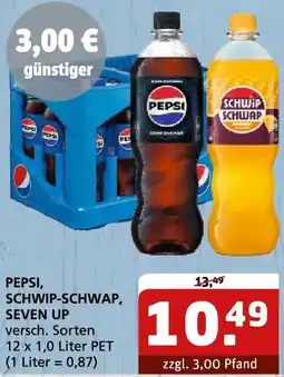 Getränke Quelle Pepsi, schwip-schwap, seven up Angebot