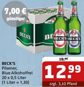 Getränke Quelle BECK'S Pilsener, Blue Alkoholfrei Angebot