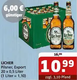 Getränke Quelle LICHER Pilsner, Export Angebot