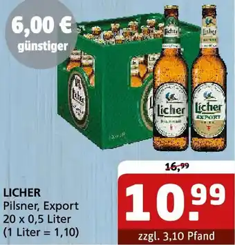 Getränke Quelle LICHER Pilsner, Export Angebot