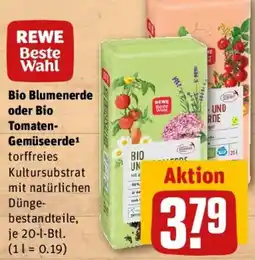 REWE Bio Blumenerde oder Bio Tomaten Gemüseerde Angebot
