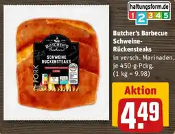 REWE Butcher's Barbecue Schweine Rückensteaks Angebot
