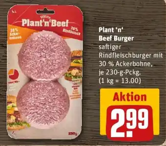 REWE Plant 'n' Beef Burger Angebot