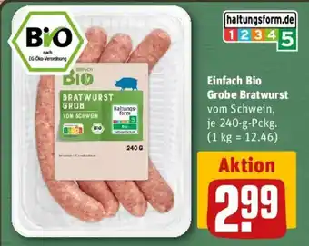 REWE Einfach Bio Grobe Bratwurst Angebot