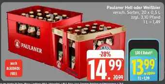 Edeka Paulaner Hell oder Weißbier Angebot