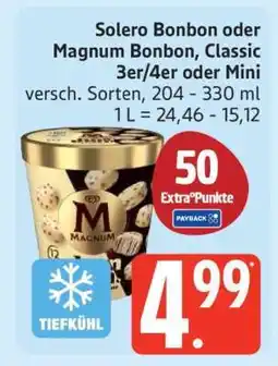 Edeka Solero Bonbon oder Magnum Bonbon, Classic 3er/4er oder Mini Angebot