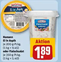 REWE Homann Ei in Aspik oder Fleischsalat Angebot