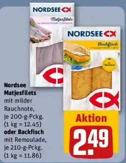REWE Nordsee Matjesfilets oder Backfisch Angebot