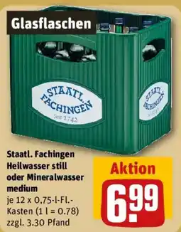 REWE Staatl. Fachingen Heilwasser still oder Mineralwasser medium Angebot