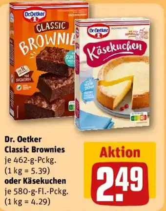 REWE Dr. Oetker Classic Brownies oder Käsekuchen Angebot
