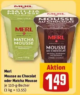 REWE Merl Mousse au Chocolat oder Matcha Mousse Angebot