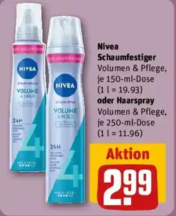REWE Nivea Schaumfestiger oder Haarspray Angebot