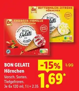 Lidl Bon gelati erdbeer-vanille hörnchen Angebot