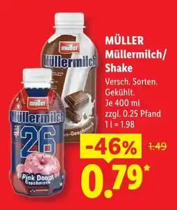 Lidl Müller müllermilch pink donut geschmack Angebot