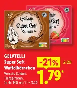 Lidl Gelatelli super soft waffelhörnchen kakao Angebot