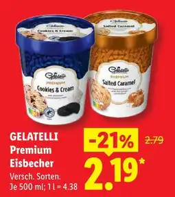 Lidl Gelatelli cookies & cream premium eisbecher Angebot