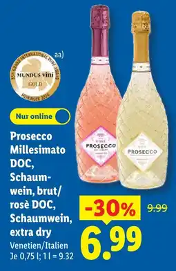 Lidl Prosecco millesimato doc, schaumwein, brut Angebot