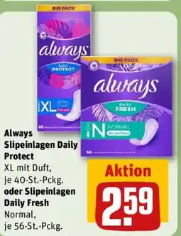 REWE Always Slipeinlagen Daily Protect oder Slipeinlagen Daily Fresh Angebot