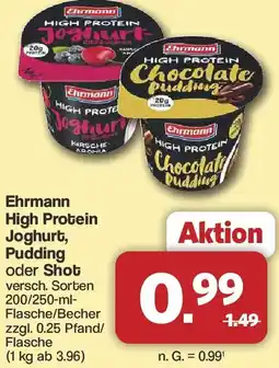 Famila Nord West Ehrmann High Protein Joghurt, Pudding oder Shot Angebot