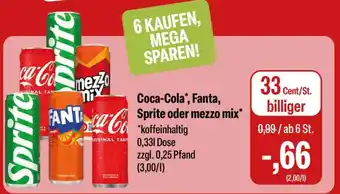 Feneberg Coca-Cola, Fanta, Sprite oder mezzo mix Angebot