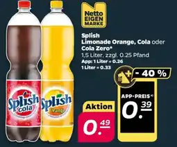 NETTO Splish Limonade Orange, Cola oder Cola Zero Angebot