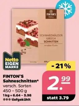NETTO FINTON'S Sahneschnitten Angebot