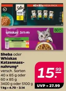 NETTO Sheba oder Whiskas Katzennassnahrung Angebot