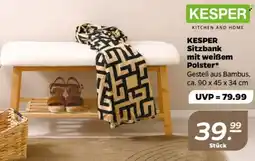 NETTO KESPER Sitzbank mit weißem Polster Angebot