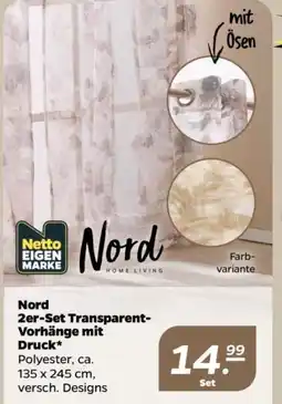 NETTO Nord Transparent- Vorhänge mit Druck Angebot