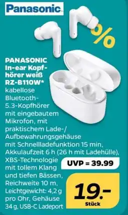 NETTO PANASONIC In-ear Kopfhörer weiß RZ-B110W Angebot