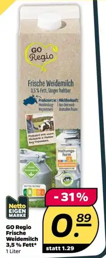 NETTO GO Regio Frische Weidemilch 3,5% Fett Angebot
